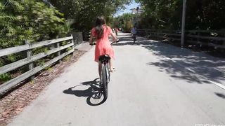 Skinny girl loves flashing