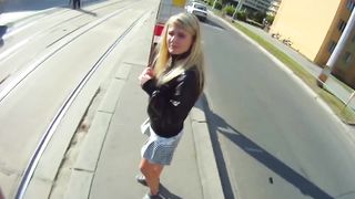 Blonde Cutie Tricked Into Outdoor Sex