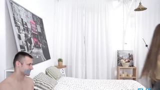 Fuck in front of duct-taped bf